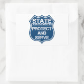 State Trooper Police Badge Protect and Serve Rechteckiger Aufkleber (Tasche)