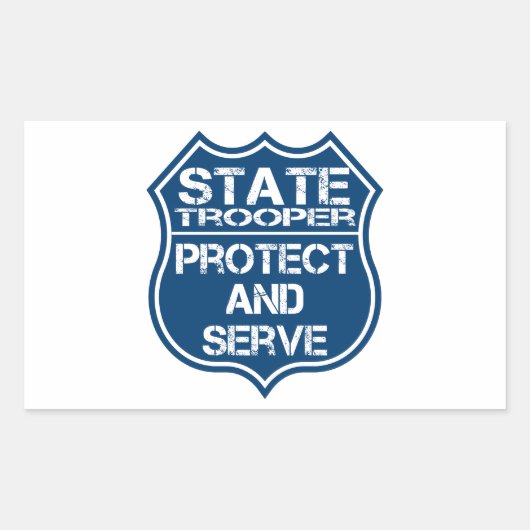 State Trooper Police Badge Protect and Serve Rechteckiger Aufkleber (Vorderseite)