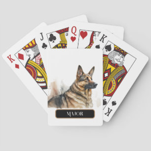 Stated German Shepard Dog personalize Spielkarten