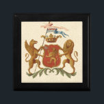 Stated Heraldic Abzeichen mit Griffin und Lion Erinnerungskiste<br><div class="desc">Dieses hübsche heraldische Abzeichen besticht durch einen Greifen und einen Löwen. Der Löwe hält einen Schild,  während der Gänsegänger einen Speer mit lateinischen Worten hält,  die in "Der Power wahrer Nobilität" übersetzen. Mit diesem prächtigen Druck zeigen Sie Ihrem wahren Adel!</div>