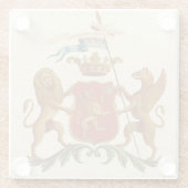 Stated Heraldic Abzeichen mit Griffin und Lion Glasuntersetzer (Rückseite)