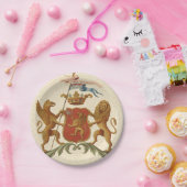 Stated Heraldic Abzeichen mit Griffin und Lion Pappteller (Party)