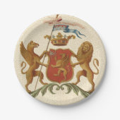 Stated Heraldic Abzeichen mit Griffin und Lion Pappteller (Vorderseite)