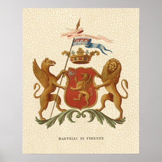 Stated Heraldic Abzeichen mit Griffin und Lion Poster (Vorne)
