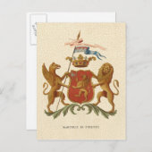 Stated Heraldic Abzeichen mit Griffin und Lion Postkarte (Vorne/Hinten)