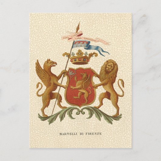 Stated Heraldic Abzeichen mit Griffin und Lion Postkarte (Vorderseite)