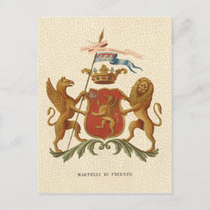 Stated Heraldic Abzeichen mit Griffin und Lion Postkarte