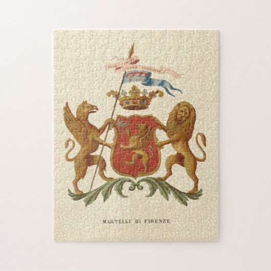Stated Heraldic Abzeichen mit Griffin und Lion Puzzle (Vertikal)