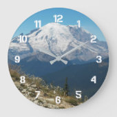 Stated Mount Rainier Landschaft Große Wanduhr (Vorderseite)
