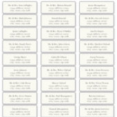 STATELY Black / Ecru Guest Address Labels (Vorderseite)