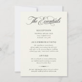 Stately Calligraphy Wedding Details Card Einladung (Vorderseite)