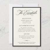 Stately Calligraphy Wedding Details Card Einladung (Vorderseite)