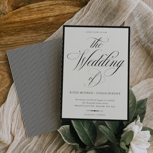 Stately Calligraphy Wedding Invitation Einladung