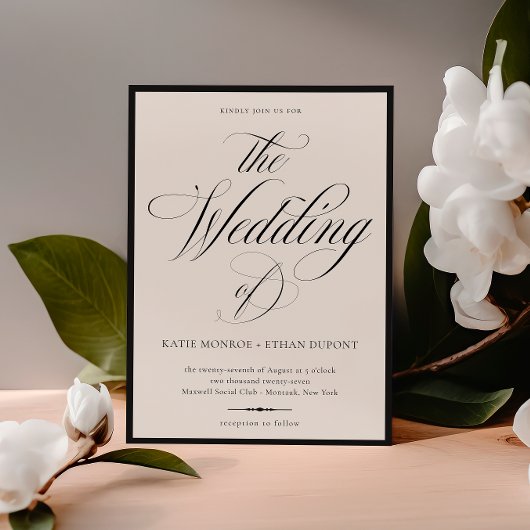Stately Calligraphy Wedding Invitation Einladung