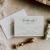 Stately Calligraphy Wedding Meal Choice RSVP Karte