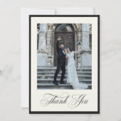 STATELY CALLIGRAPHY Wedding Photo Dankeskarte (Vorderseite)