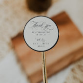 STATELY CALLIGRAPHY Wedding Thank You Runder Aufkleber