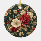 Stately Reindeer With Wreath - Ornaments & Roses Keramik Ornament (Hinten)