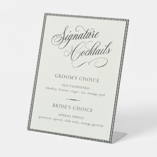 STATELY Signature Cocktails Wedding Bar Menu Sockelschild