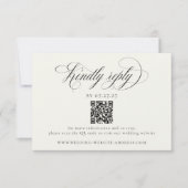 Stately Stripes Wedding QR Code RSVP Karte (Vorderseite)