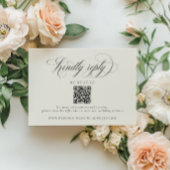 Stately Stripes Wedding QR Code RSVP Karte