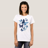 Statement Blau SCHMETTERLING Text Design T-Shirt (Vorne ganz)