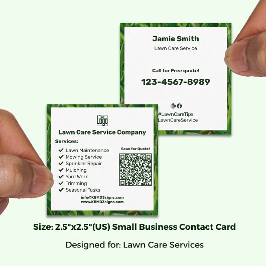 Statement Gartenpflege Logo QR Code CTA Quadratische Visitenkarte