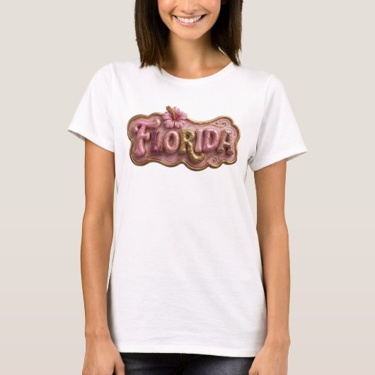 Statement Gold FLORIDA 3D Text Art T-Shirt (Vorderseite)