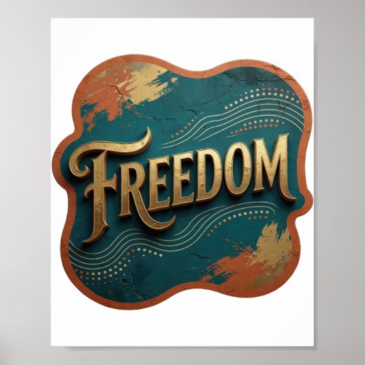 Statement Gold FREEDOM Design Poster (Vorne)