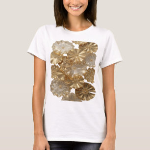 Statement Gold GOLDEN FLOWERS Zitat-Shirt T-Shirt