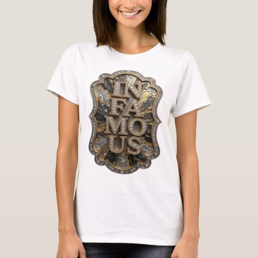 Statement Gold IN FAMOUS Grafikdesign T-Shirt (Vorderseite)