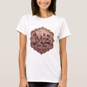 Statement Gold ME EST 1980 Druck T-Shirt