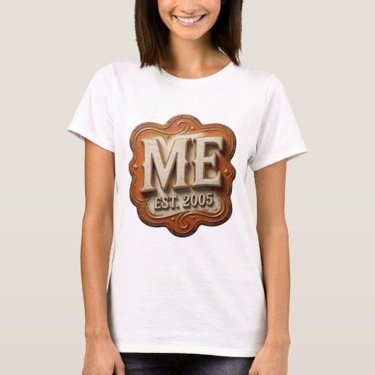 Statement Gold ME EST 2005 Grafikdesign T-Shirt (Vorderseite)