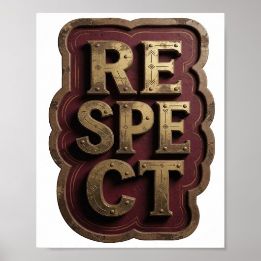 Statement Gold RESPEKT Druck Poster (Vorne)
