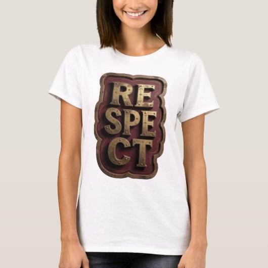 Statement Gold RESPEKT Druck T-Shirt (Vorderseite)
