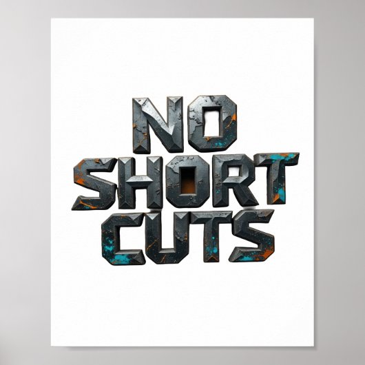 Statement Grau KEINE ABKÜRZUNGEN Textdesign Poster (Vorne)