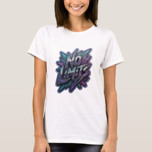 Statement Lila OHNE GRENZEN 3D Text Kunst T-Shirt