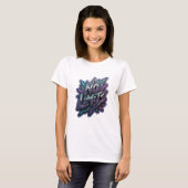 Statement Lila OHNE GRENZEN 3D Text Kunst T-Shirt (Vorne ganz)