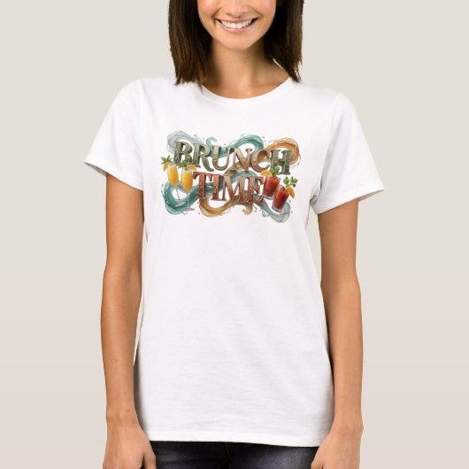 Statement Orange BRUNCH TIME Shirt Design (Vorderseite)