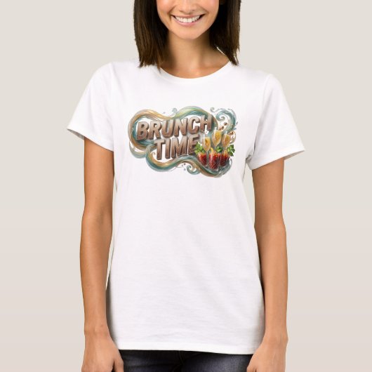 Statement Orange BRUNCH TIME Shirt Design v2 (Vorderseite)