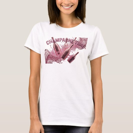Statement Pink CHAMPAGNE TIME Grafik T-Shirt (Vorderseite)