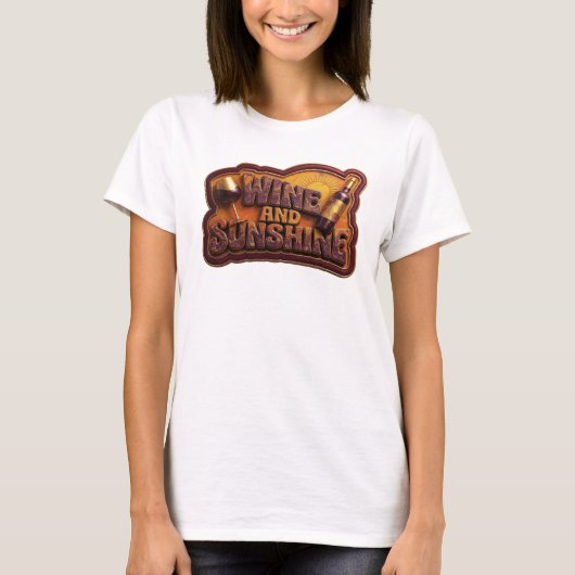 Statement Pink WINE AND SUNSHINE Custom Tee (Vorderseite)
