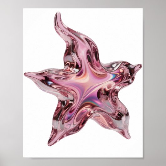 Statement Pinke STERNFORMEN Druck Poster (Vorne)