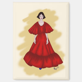 Statement Red Look with Dreamy Yellow Scene Magnet