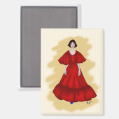 Statement Roter Look mit träumerischer gelber Szen Magnet (Vorderseite/Rückseite)