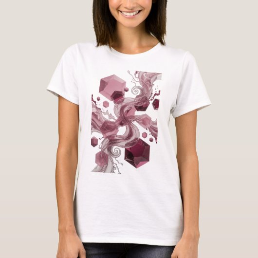 Statement Silber ABSTRACT ART Design T-Shirt (Vorderseite)