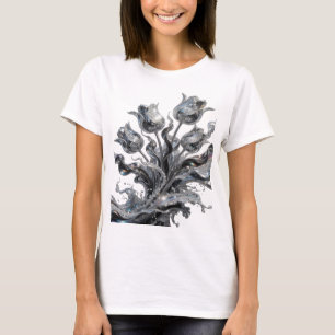 Statement Silber ABSTRACT ART Grafik T-Shirt