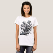 Statement Silber ABSTRACT ART Grafik T-Shirt (Vorne ganz)