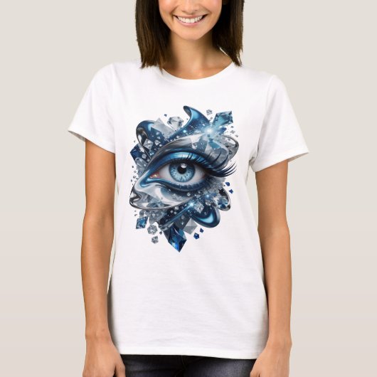 Statement Silber ABSTRACT ART Kunstdruck T-Shirt (Vorderseite)