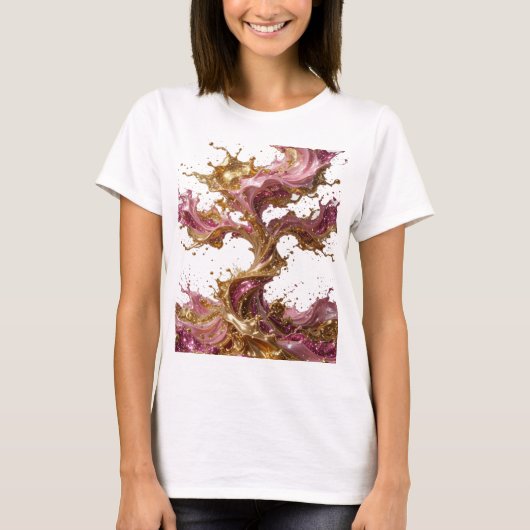 Statement Silber ABSTRACT ART Kunstdruck v2 T-Shirt (Vorderseite)